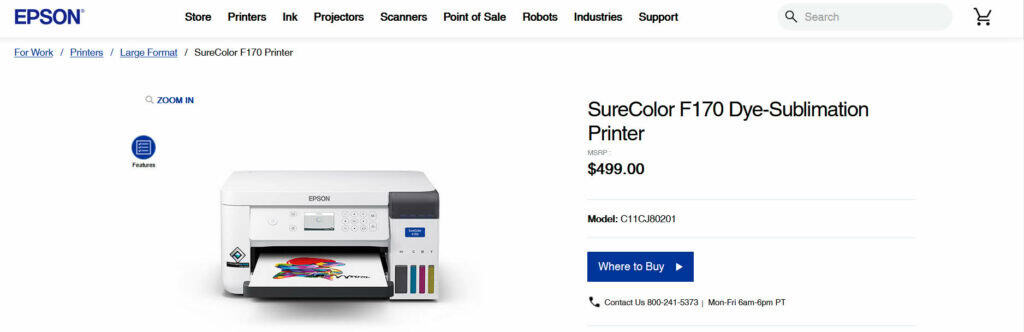Epson SureColor F170 也是眾多網友推薦的品牌