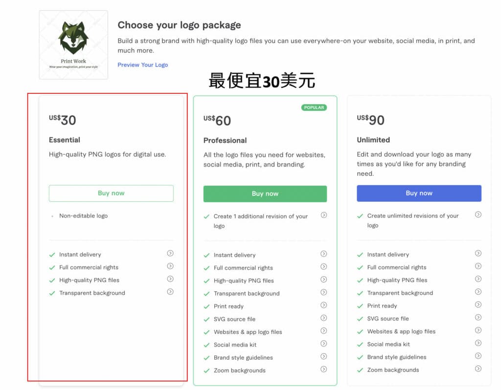 需要付費